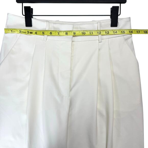 VERONICA BEARD Lagarde Pleated Crepe Wide-leg White Pants - Picture 8 of 12